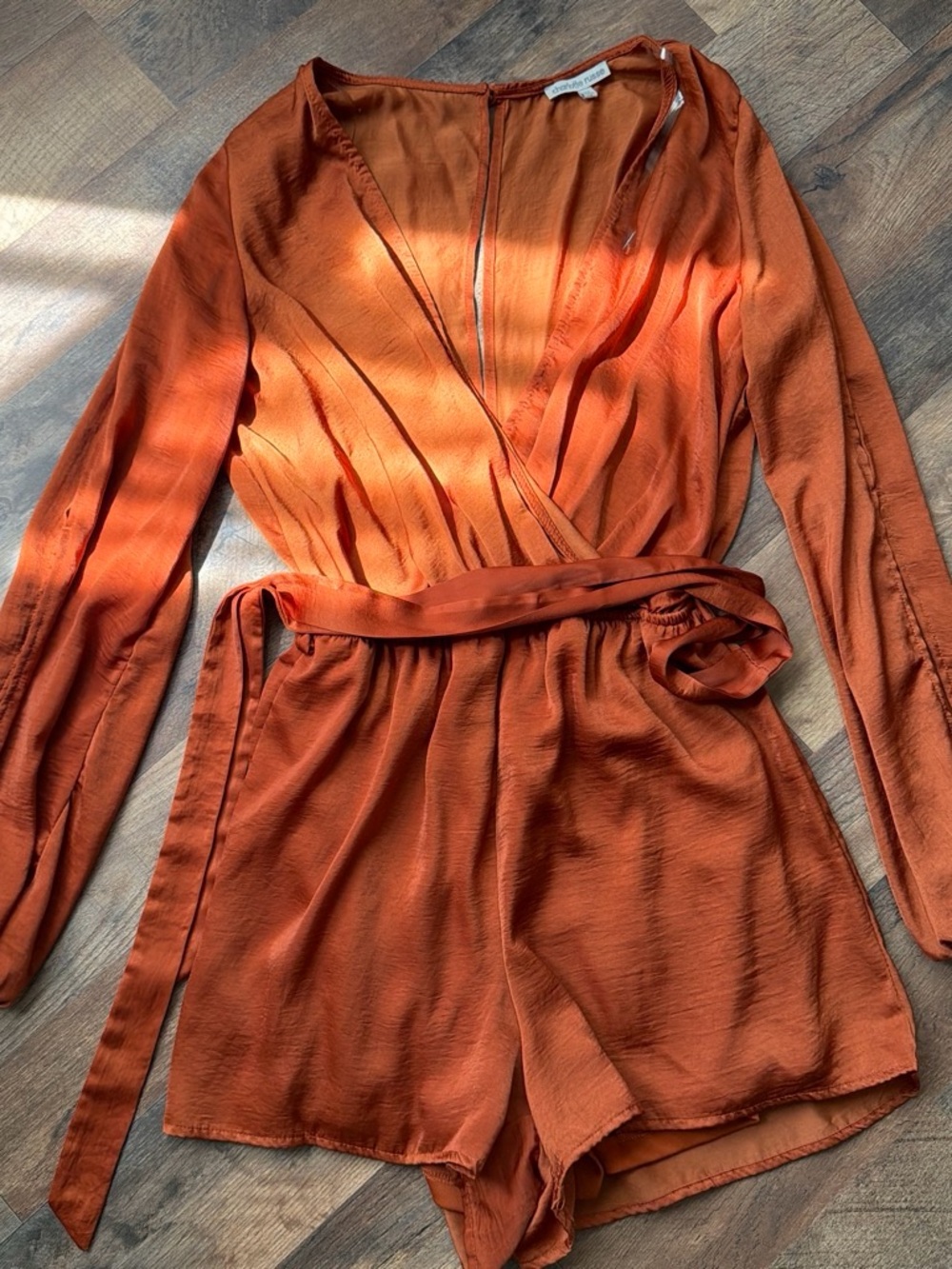 Charlotte Russe Burnt Orange Wrap Romper